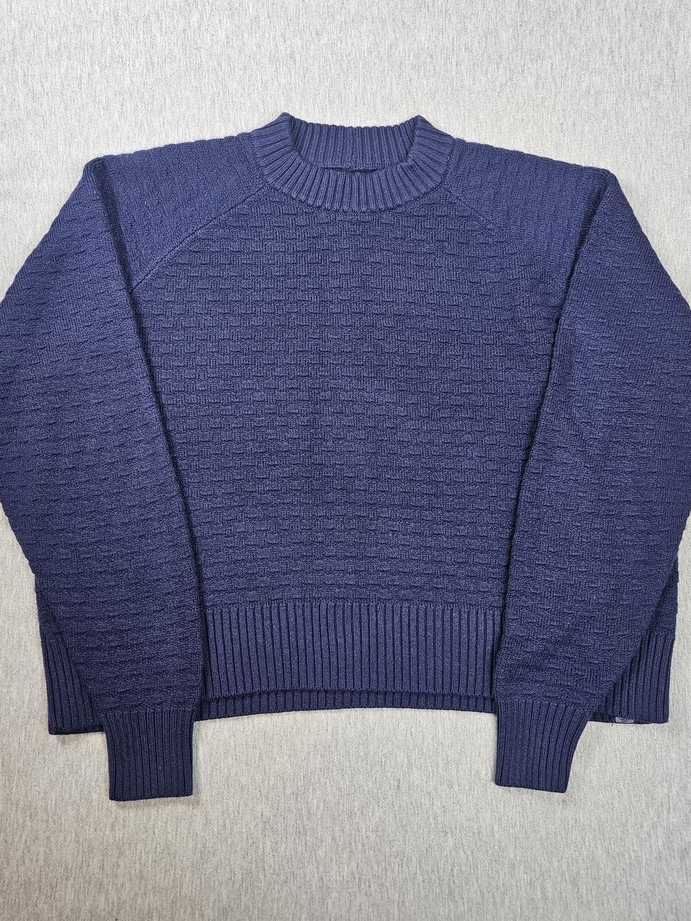 Lululemon Texture Play Crew Sweater Cadet Blue Cashlu Knit Size 4 XS/S